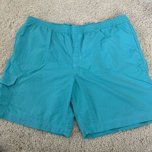 Caribbean Mens Big and Tall Swimwear Swim Trunks Cargo Pocket Drawcord Lined 3XB